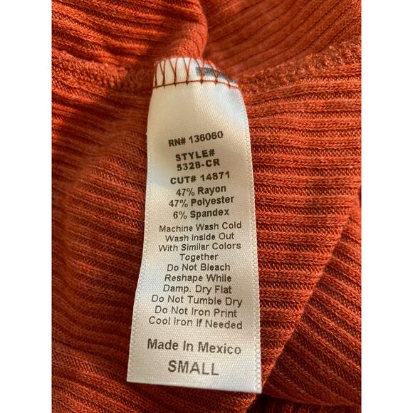 PST by Project Social T Rib Knit Soft Hoodie Top Sz Small Rust NWT Cozy Pullover - Picture 7 of 7